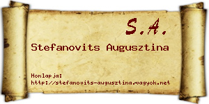 Stefanovits Augusztina névjegykártya